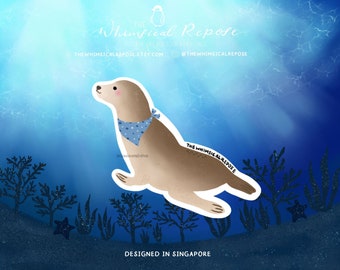 Sea Lion Sticker for Tumbler, Cute Sea Lion Decal for Laptop, Sea Lion Gifts for Women, Sea Lion Lover Gifts, Zoo Keeper Gifts, Zoologist