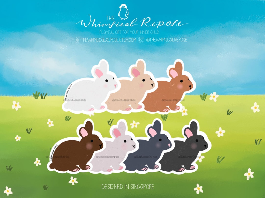 Mini Rex Rabbit Sticker for Tumbler, Cute Rabbit Decal for Laptop ...