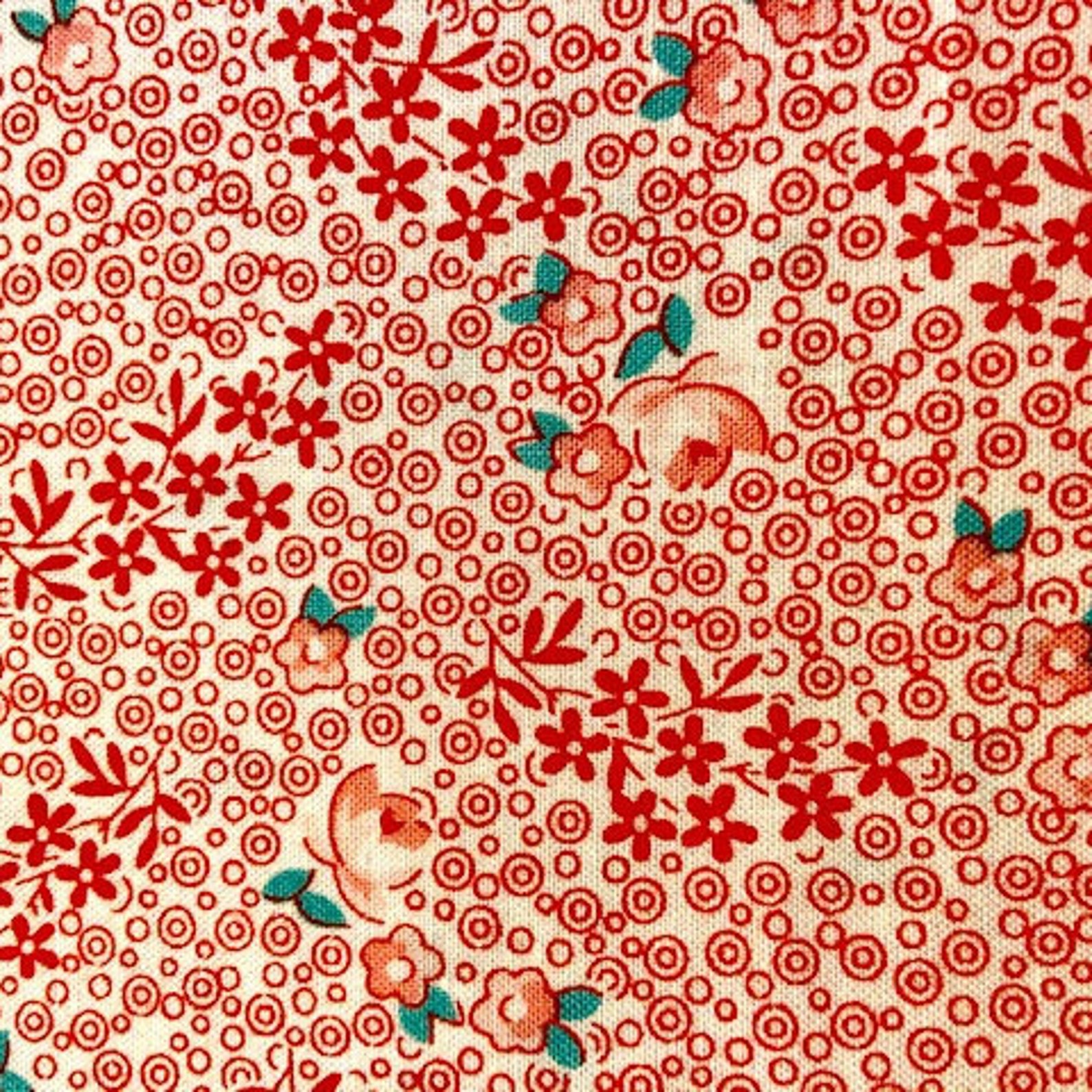 Vintage 30er Jahre blumen rot | Etsy