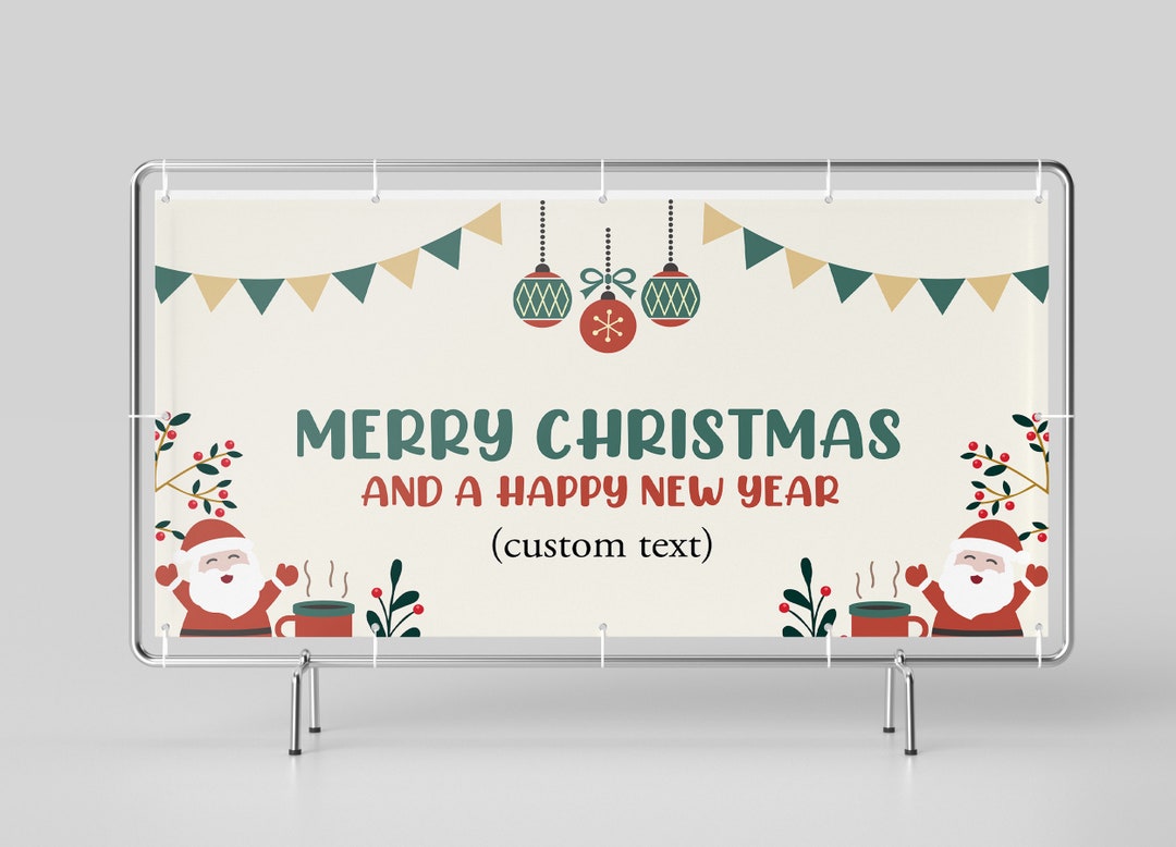 Merry Christmas Banner Custom Christmas Banner New Year Etsy