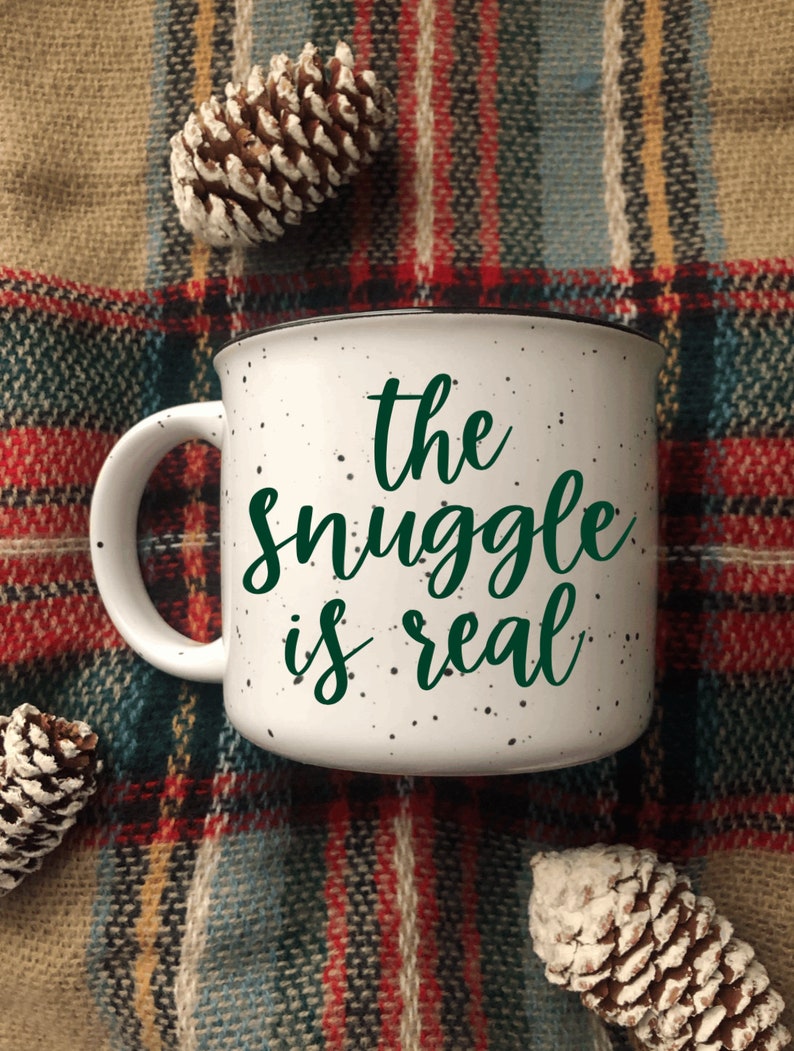 The snuggle is real Speckled campfire mug cute holiday Etsy