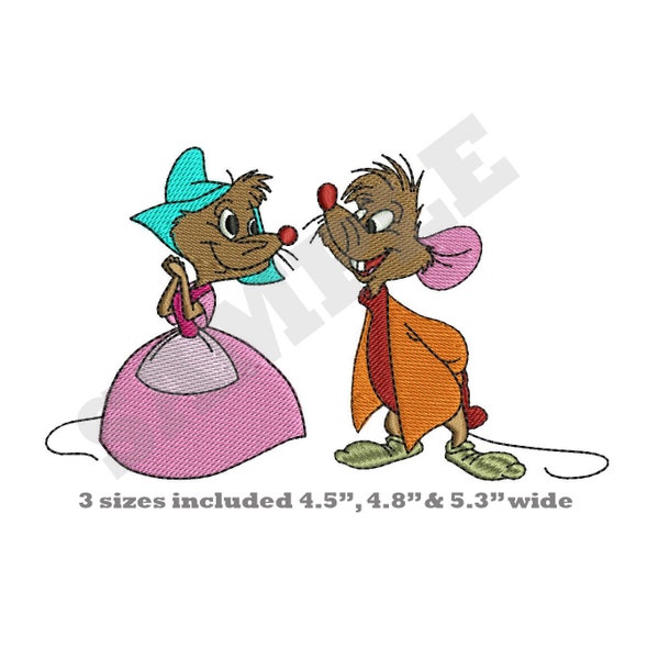 Cinderella Mice Machine Embroidery Design