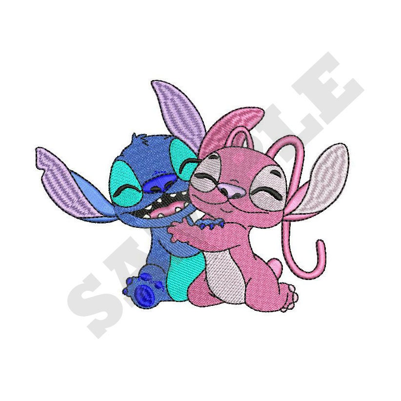 Stitch and Angel Hugs Iron on Patch Lelo and Stitch Cute Kids
