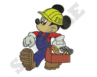 Construction Worker Machine Embroidery Design