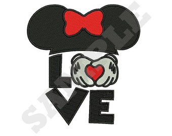 Minnie Love Ears Machine Embroidery Design