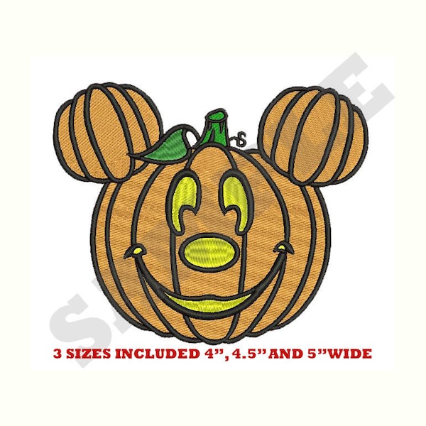 Large Mickey Pumpkin- Machine Embroidery Design