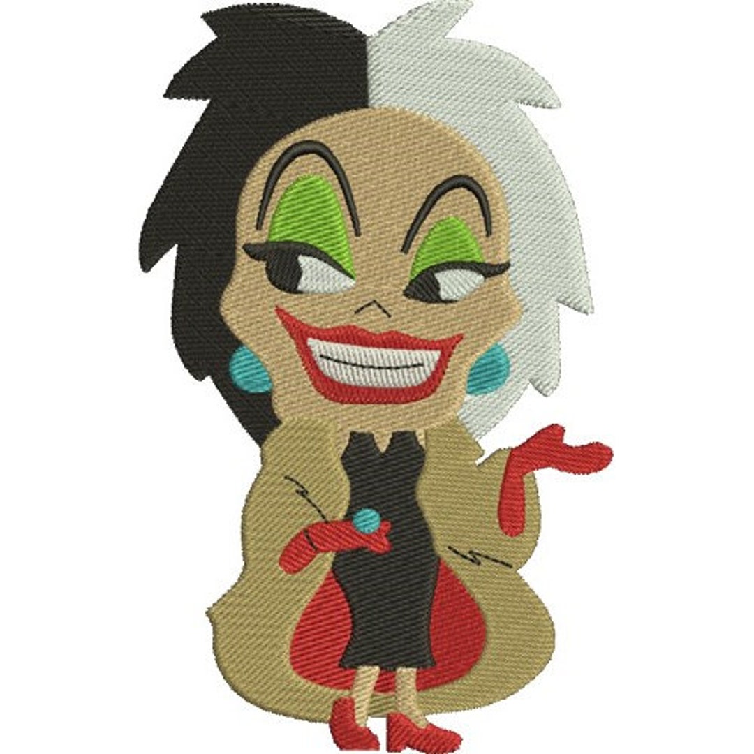 Cruella Da Vil Machine Embroidery Design, Disney Design, 101 Dalmatians ...