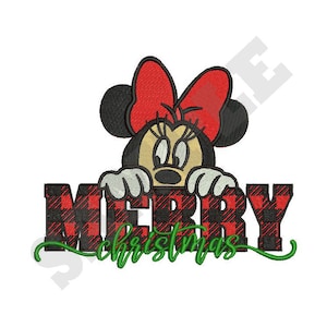 Minnie Merry Christmas Machine Embroidery Design