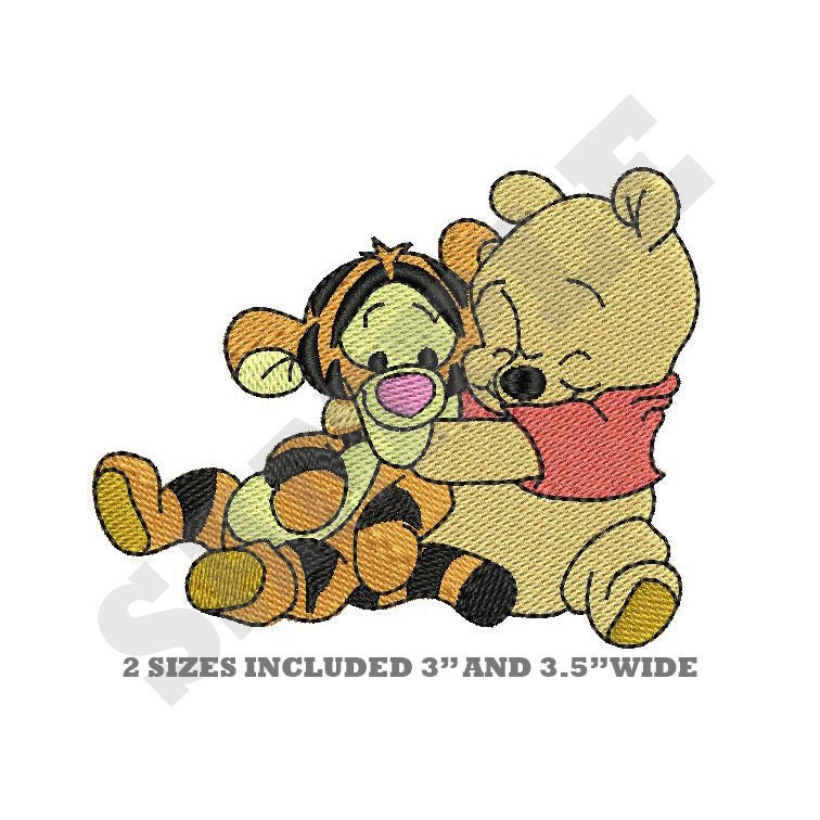 Iron on patches - WINNIE THE POOH WINNIE & PIGLET Disney - yellow -  6,3x5,7cm - Application Embroided badges