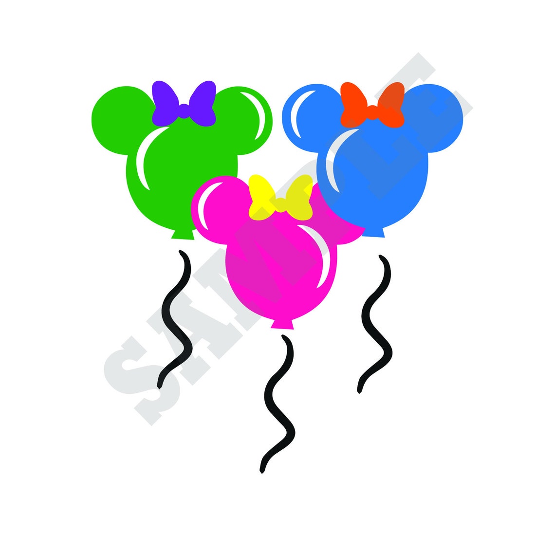 Minnie Mouse Balloons Clip Art