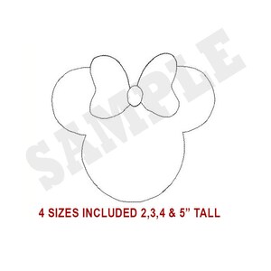 Minnie Mouse Outline Machine Embroidery Design - Etsy
