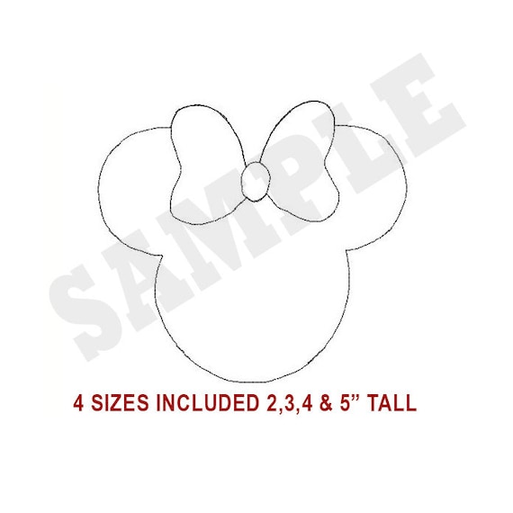 Minnie Mouse Outline Machine Embroidery Design Etsy Ireland