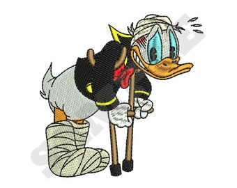 Donald Duck on Crutches Machine Embroidery Designs