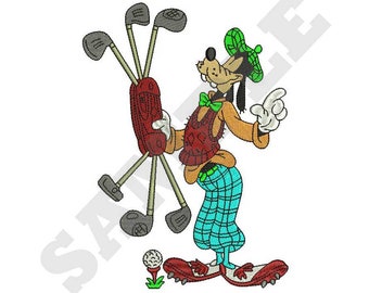 Diseño de bordado de máquina de golf Goofy