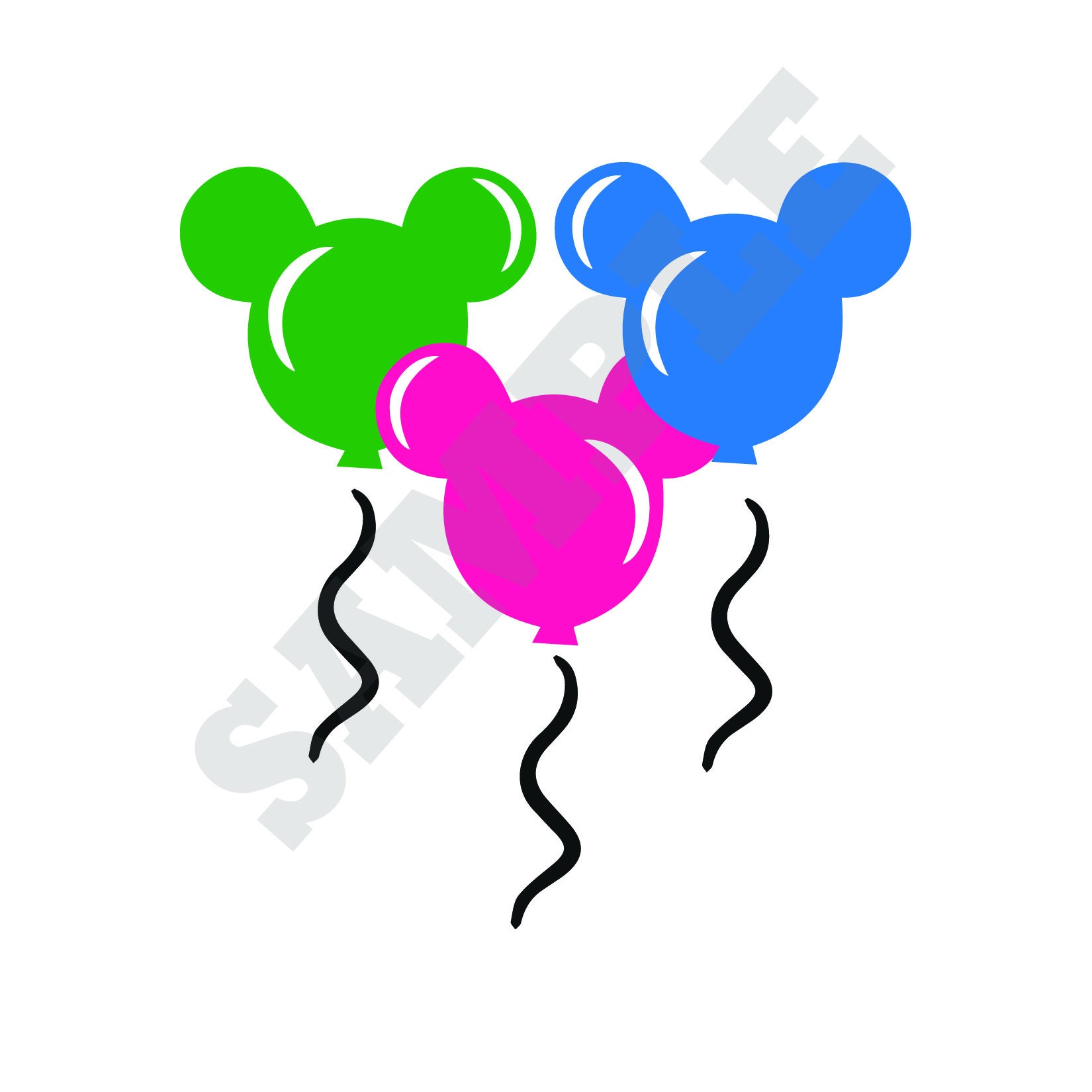 Mickey Mouse Balloons SVG Etsy