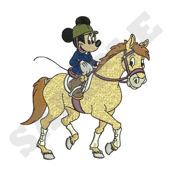 Minnie Maus Equestrian Maschinenstickerei Design