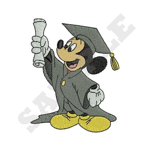 Graduate Mickey Machine Embroidery Design