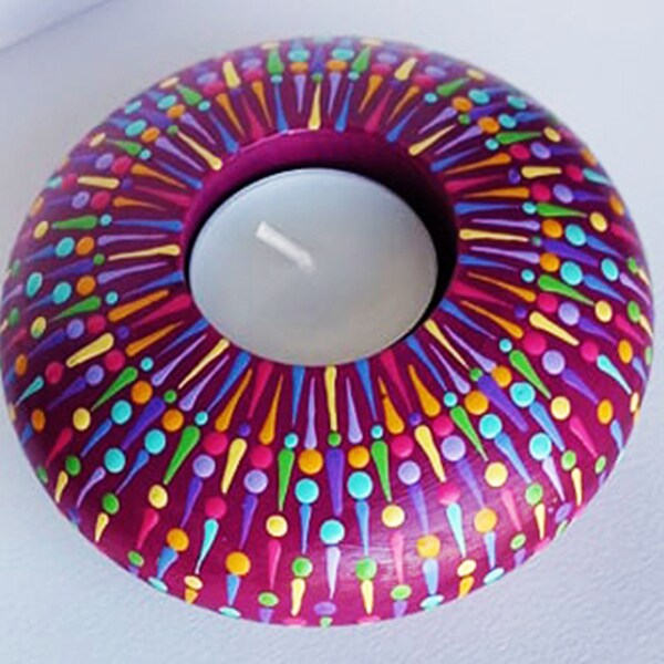 Burgundy Tea Light Candle Holder Etsy