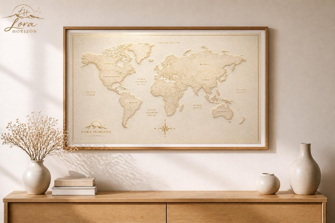 Antique World Map Matte Poster | Vintage Worldmap Wall Art - Etsy
