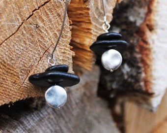 River Stone Full Moon Reflections - UltraModern Cairn Earrings - Great Smoky Mountains, River Rock, Rock Cairn Jewelry, Unique, Pebbles