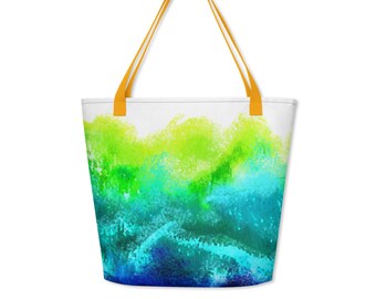 Ocean Watercolor Beach Bag