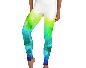 Ocean Watercolor Yoga Leggings