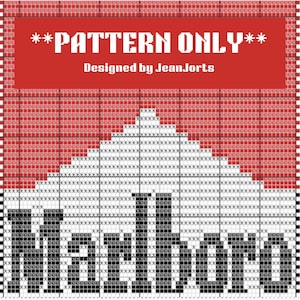 Modello di sovrapposizione di mosaico di sigarette Marlboro Marb Red Nicotine Crochet per maglione