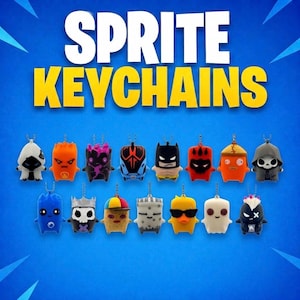 Sprites Fort Building 3D Printed Keychain – Battle Royale Gamer Sprite Accessory