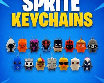 Sprites Fort Building 3D Printed Keychain – Battle Royale Gamer Sprite Accessory