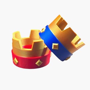 3D Printed Royale Battle Clash Crown - Gamer Decor Cake Topper Gift image 1
