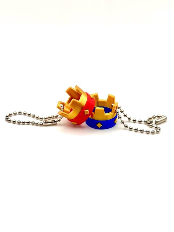 Clash Crown Keychains Royale - Fun Red and Blue Gold Crowns For Display