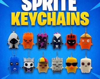 Sprites Fort Building 3D Printed Keychain – Battle Royale Gamer Sprite Accessory