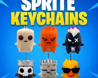 Sprites Fort Building 3D Printed Keychain – Battle Royale Gamer Sprite Accessory