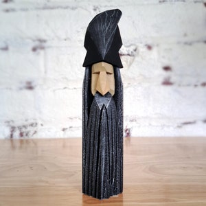 Wizard Gnome Wood Carving Small 6 Inch Wooden Statue