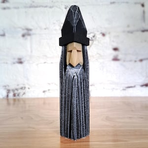 Zauberer Gnom Holz schnitzen Kleine 6-Zoll-Holzstatue