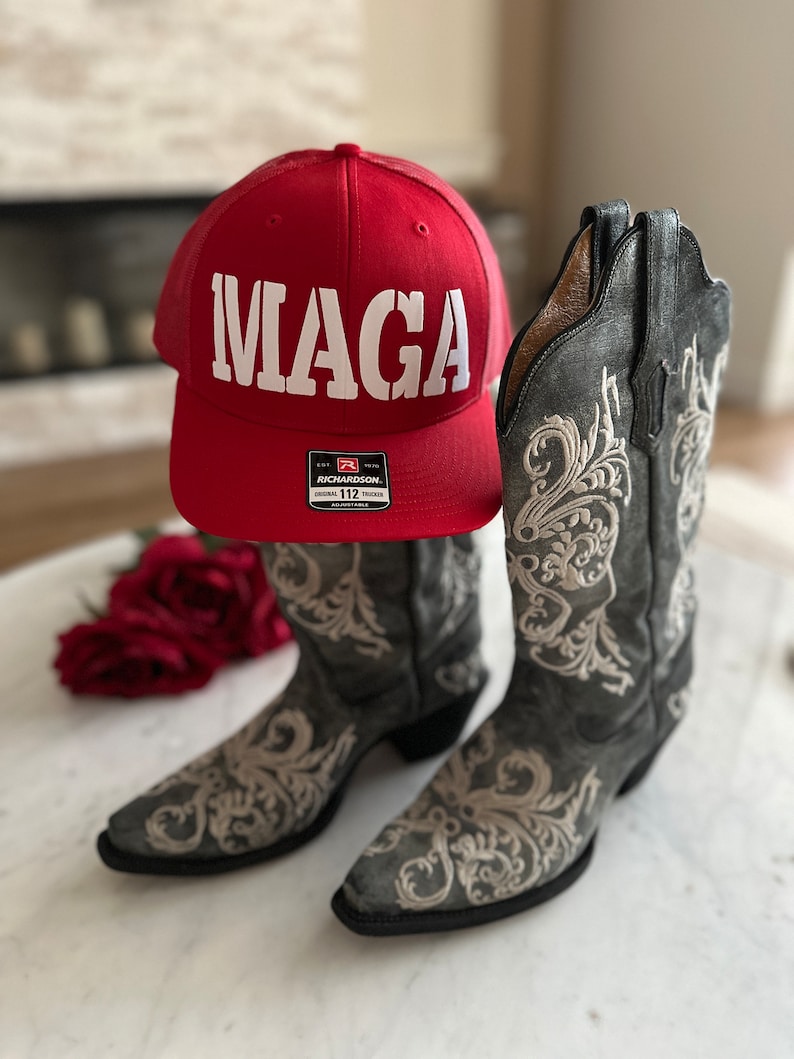 MAGA Richardson 112 Trucker Hat in white matte