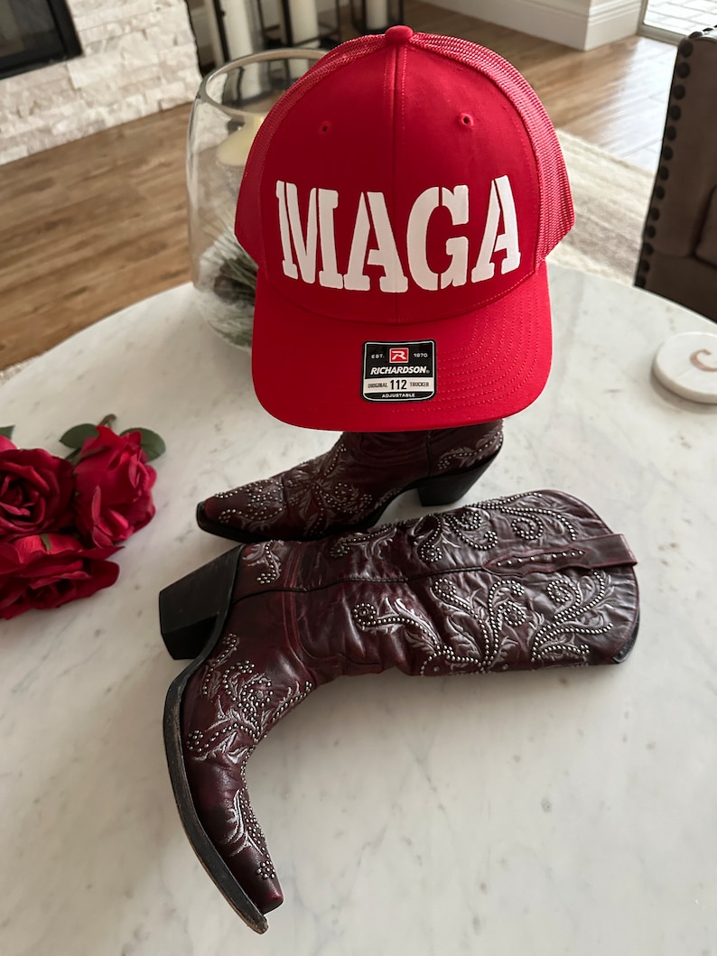 MAGA Richardson 112 Trucker Hat in white matte