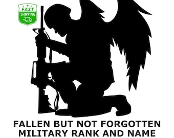 Calcomanía de vinilo personalizada de soldado caído: calcomanía conmemorativa militar para ventana de coche