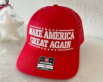 Gorra de camionero roja MAGA: Richardson 112 Snapback