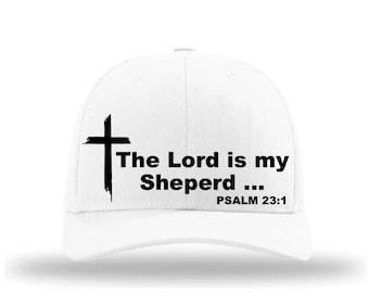 Regalos personalizados - Gorra de camionero con el Salmo 23:1 - El Señor es mi pastor - Gorra Richardson 112 Snapback, Christian Faith