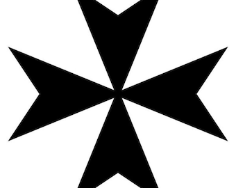 Calcomanía de vinilo masónica de la Cruz de Malta: Adhesivo para coche o portátil