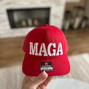 MAGA Richardson 112 Trucker Hat in white matte