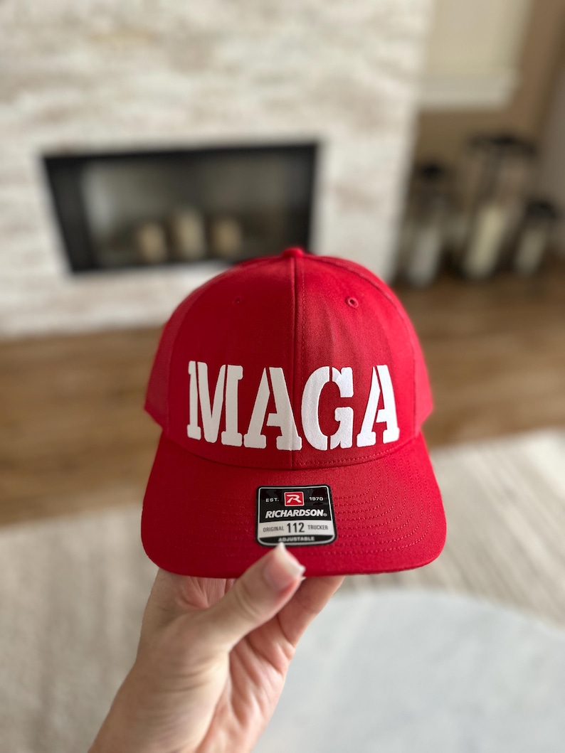 MAGA Richardson 112 Trucker Hat in white matte