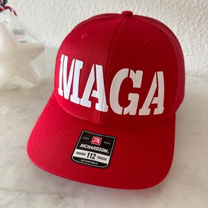 MAGA Richardson 112 Trucker Hat in white matte
