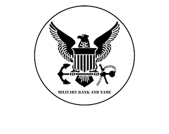 Calcomanía de rango militar de la Marina personalizada: vinilo para auto, computadora portátil o ventana.