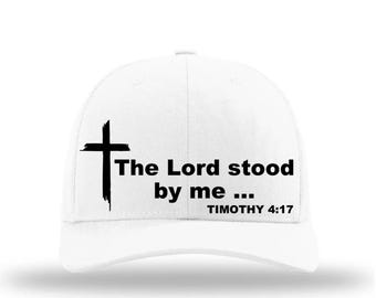 Regalos personalizados - Gorra de camionero Timoteo 4:17 – El Señor estuvo a mi lado – Gorra Richardson 112 Snapback, Fe cristiana