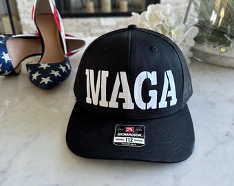 Gorra de camionero MAGA personalizada: Richardson 112 Snapback ajustada