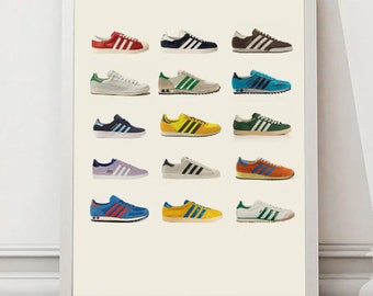 Retro Trainers Print (Various Sizes - Print Only - No Frame) by Kooky Prints