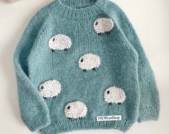 Maglione di lana di alpaca maglione per bambini lavorato a maglia cardigan per bambini maglione per bambini vestiti di lana di alpaca lavorati a maglia, cardigan ricamato, maglione con ricamo