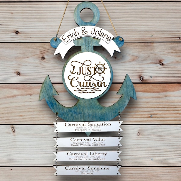 Cruise Ship ANCHOR Cabin Door Decor/ Wall Hanging Cruise History Tracker